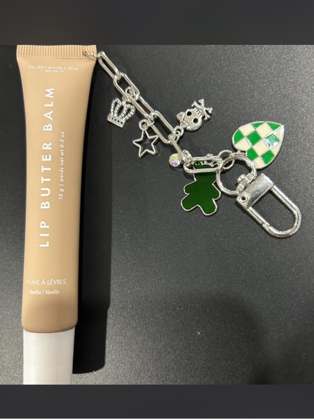 Ruby&Millie Vanilla Lip Butter Charm Keychain
